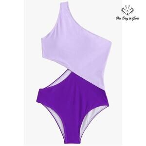 SweatyRocks One Shoulder Cut Out One Piece Swimsuit Size M